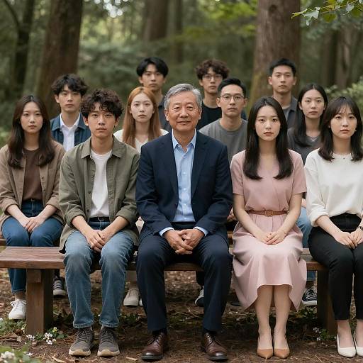 Social Gathering in a Forest Setting
