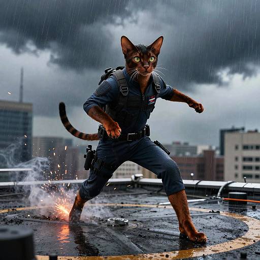 Agile Black Bombay Cat Secret Agent