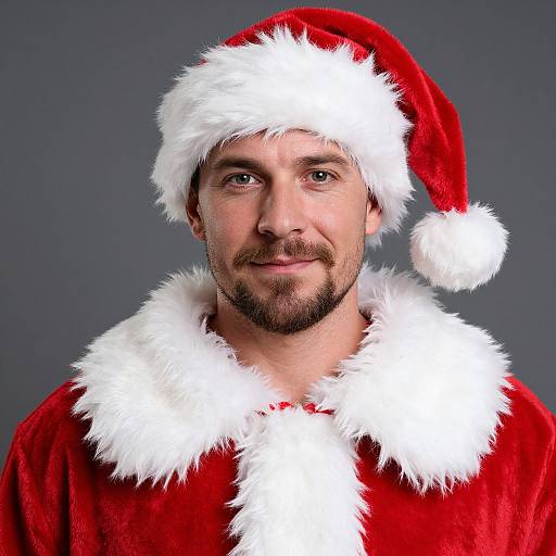 Man in Classic Santa Coat Costume