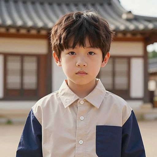 Young Boy in Traditional Korean Costume