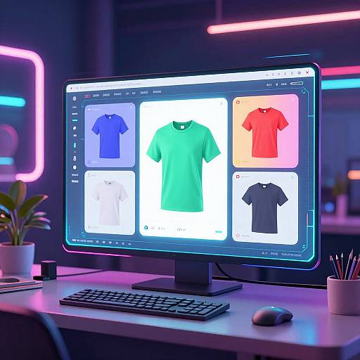 Futuristic AI T-Shirt Design Interface