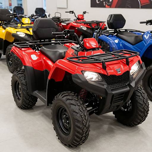 Red Honda FourTrax Rancher ATV Showroom