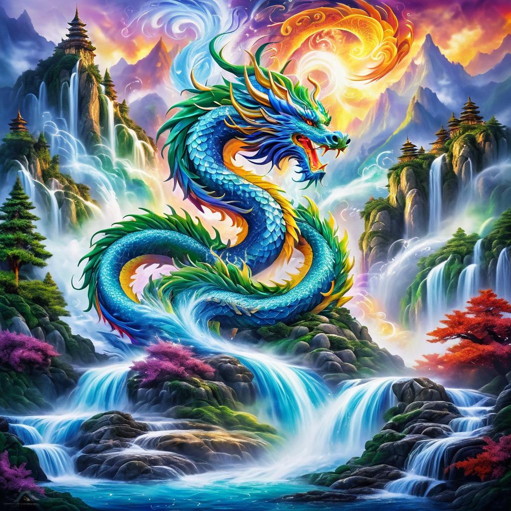 Majestic Dragon in a Mystical Landscape