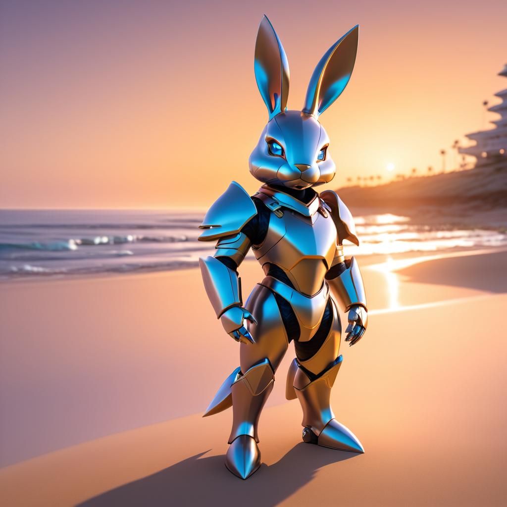 Cinematic Anthropomorphic Rabbit in Armor