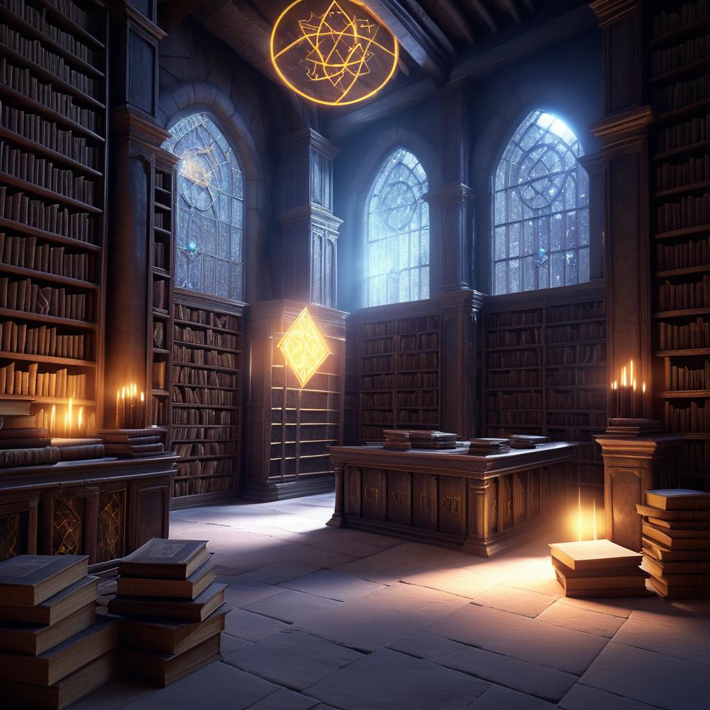 Ultra-Realistic Wizard in Ancient Library