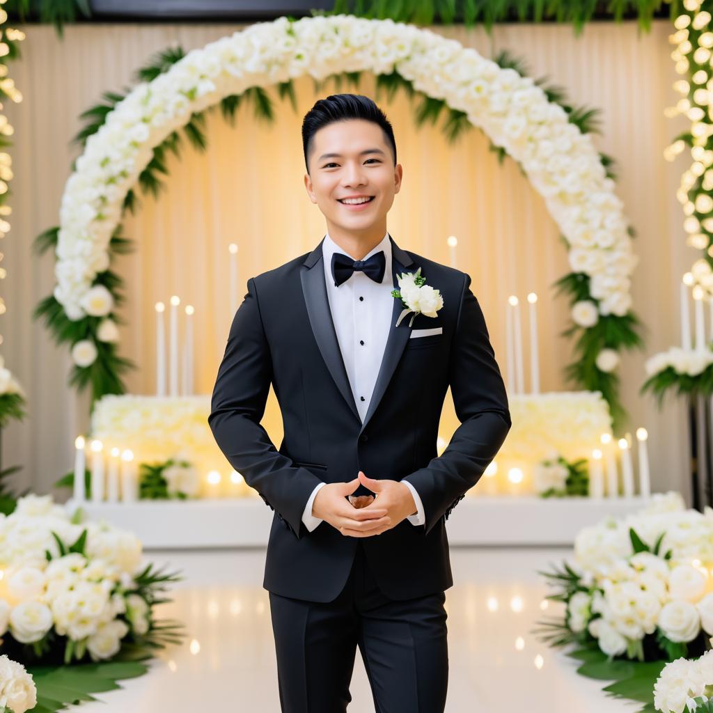 Joyful Wedding Bliss: A Groom's Moment