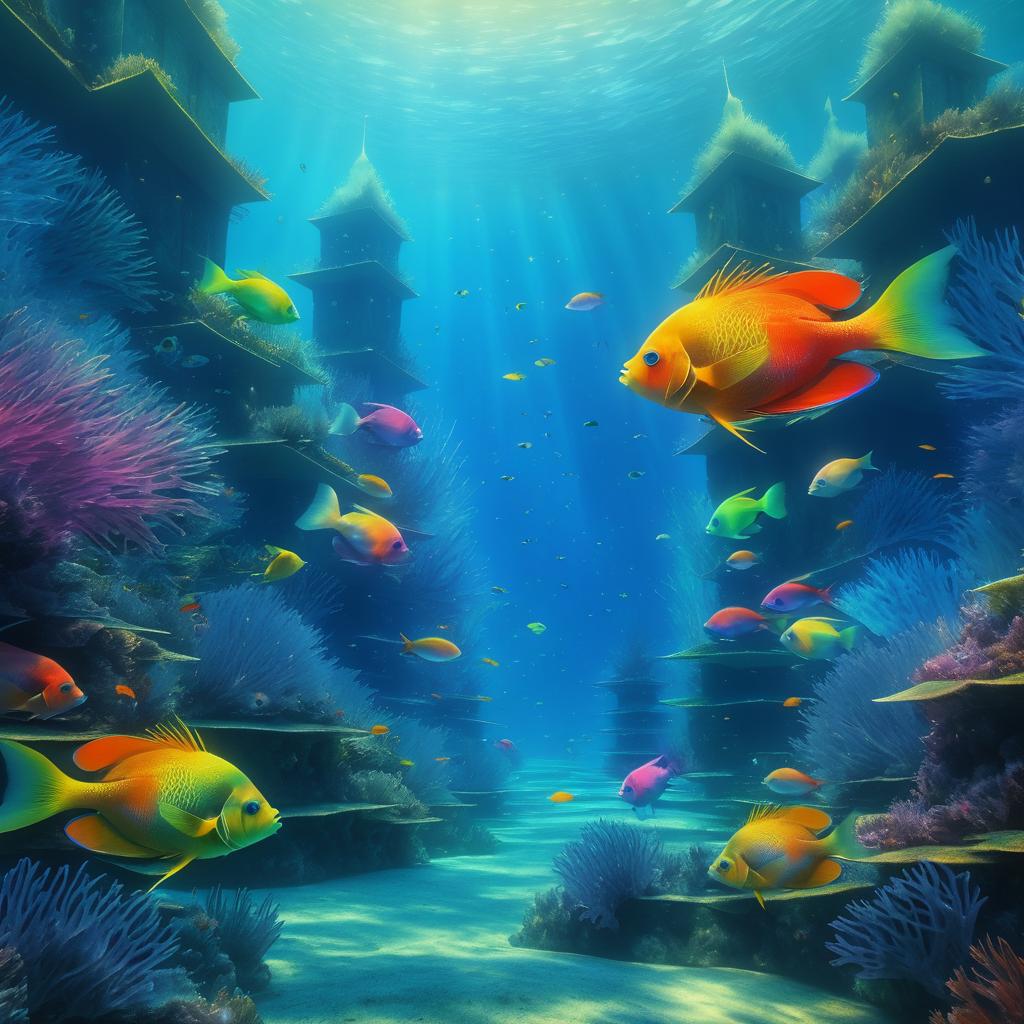 Serene Underwater Colorful Fish Artwork