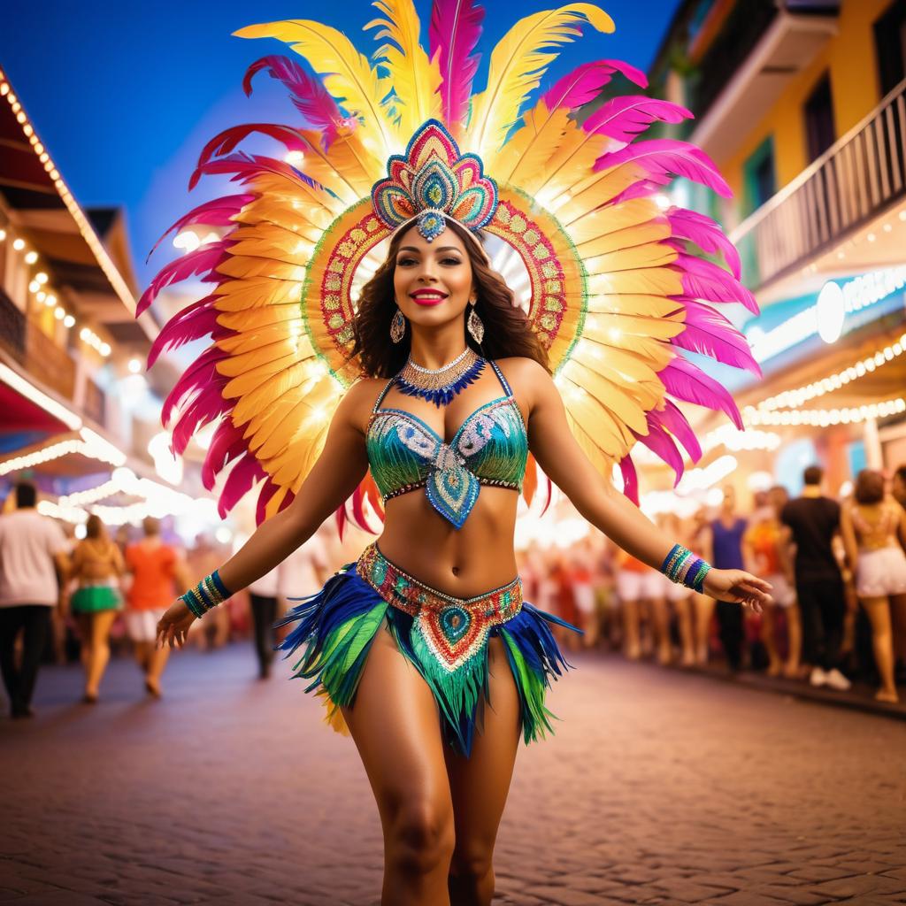 Vibrant Samba Dancer at Carnival