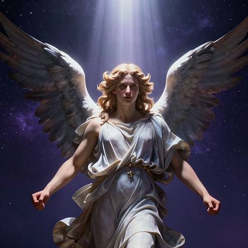 Baroque Angelic Portrait with Cosmic Wings