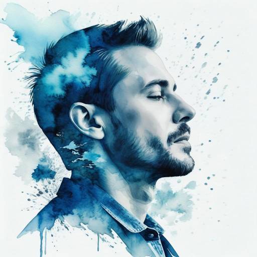 Ethereal Double Exposure Watercolor Portrait