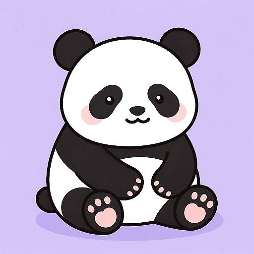 Cute Cartoon Panda Illustration