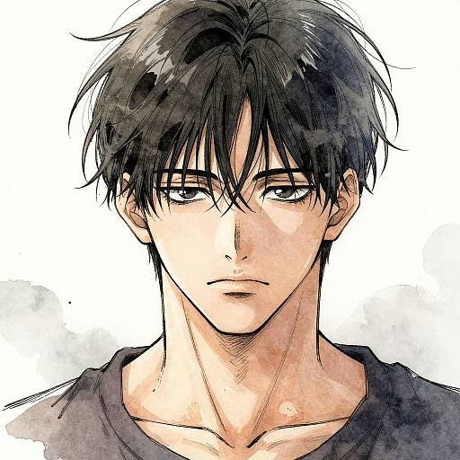 Noah Manhwa Portrait: Conflicted Young Man