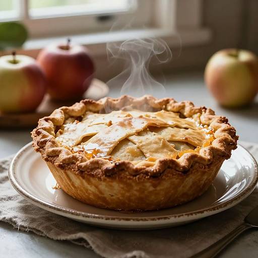 Cozy Apple Pie in Rustic Kitchen