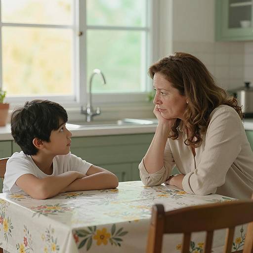 Intimate Moment in a Bright Kitchen