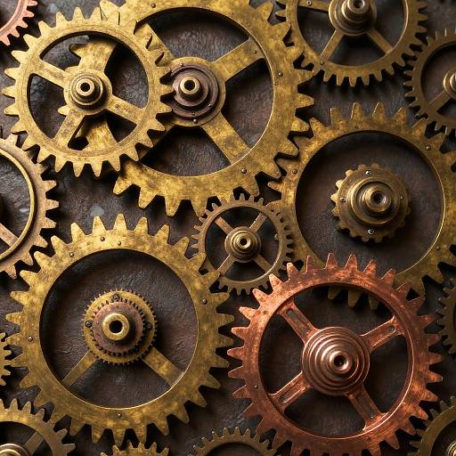 Steampunk Intricate Gear Network Diagram