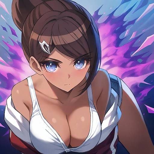 Illustration of Asahina aoi, danganronpa (series) in the style of Tonee