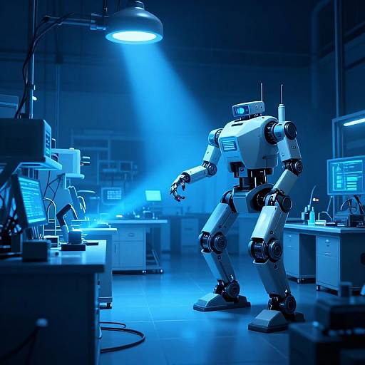 Advanced Robot in High-Tech Laboratory