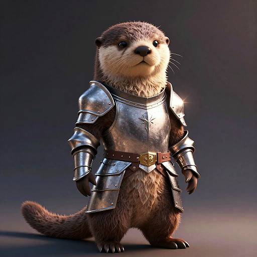 Masterful 3D Otter Knight in Armor