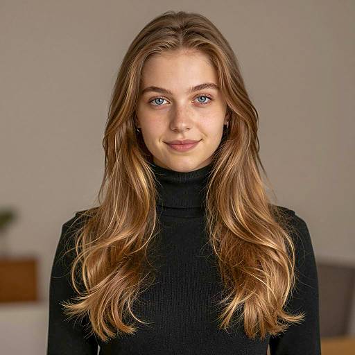 Portrait of a Young Woman in Warm Light
