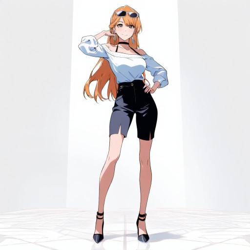 Stylish Girl in Serene Meadow