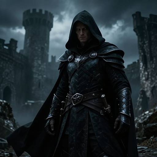 Epic Male Rogue in Shadowed Armor