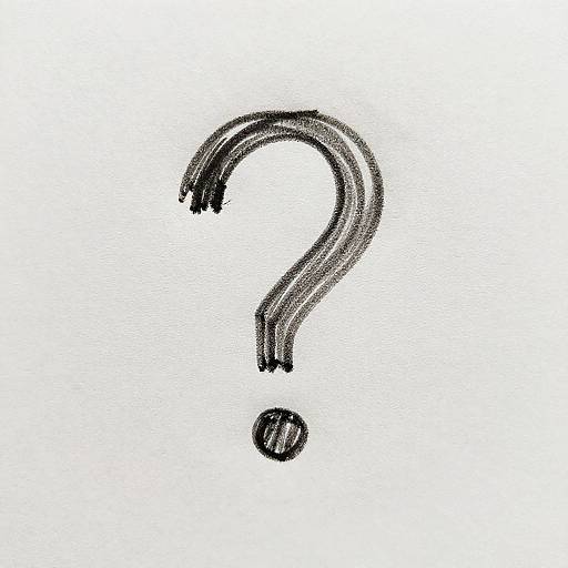 Black, hand-drawn question mark with textured, sketchy lines on a white background. The question mark is bold and slightly uneven.