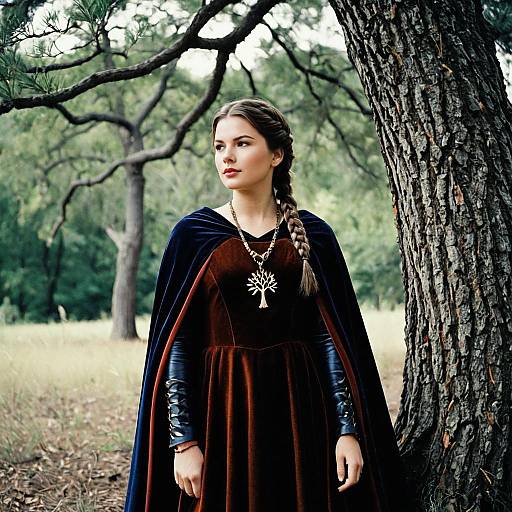 Young Woman in Fantasy Costume Outdoors