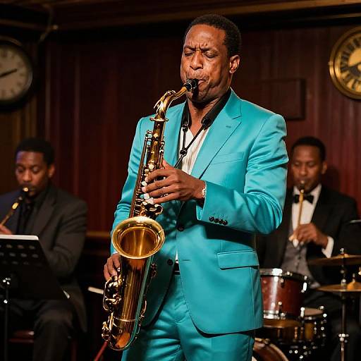 Passionate Saxophonist in Jazz Club