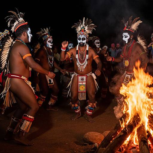 Tribal Face Paint Ceremony Dance