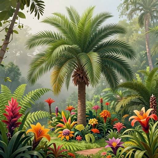 Lush Tropical Palmino Palm Illustration
