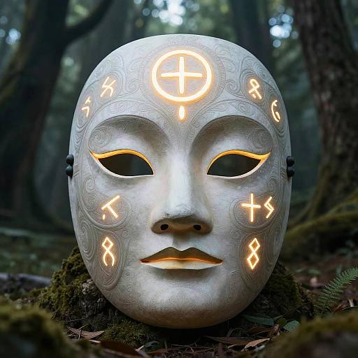 Ethereal Fantasy Mask with Glowing Runes