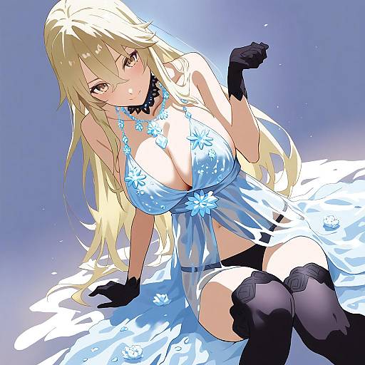 Illustration of Artoria pendragon (lancer alter) (royal icing) (fate), fate (series) in the style of Yamamoto souichirou