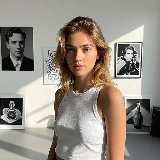 Realistic Portrait in Sunlit Studio