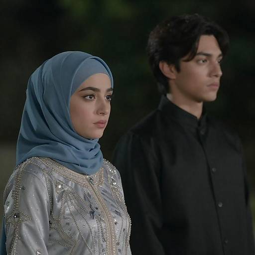 Elegant Movie Scene with Young Couple