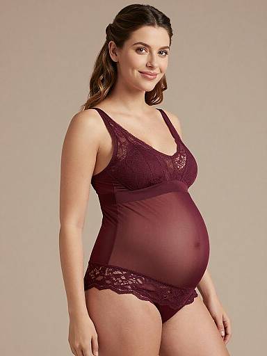 Fine-Art Maternity Lingerie Studio Portrait