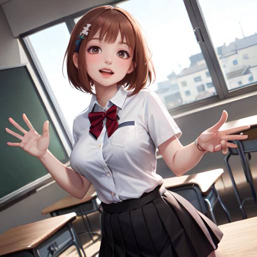 Aesthetic Ochako Uraraka in Classroom