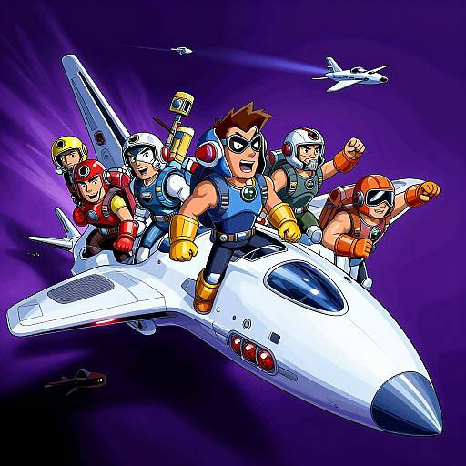 Space Raiders Cartoon Crew Action