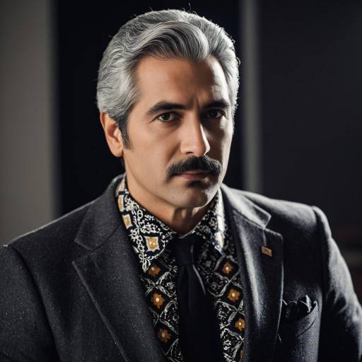 1970s Gentleman with Gray Hair and Mustache