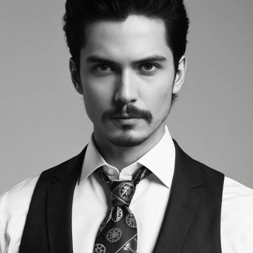 Confident man in black and white formal portrait