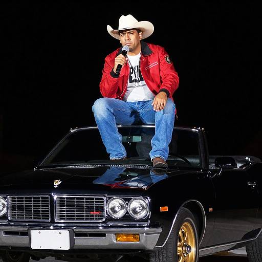 Serious Man on Pontiac Convertible