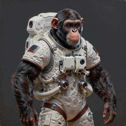 Cyberpunk Chimpanzee Astronaut Art