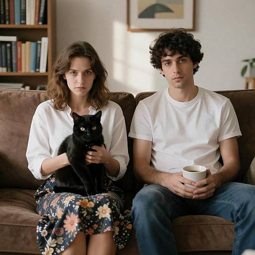 Intimate Moment on a Sunlit Couch