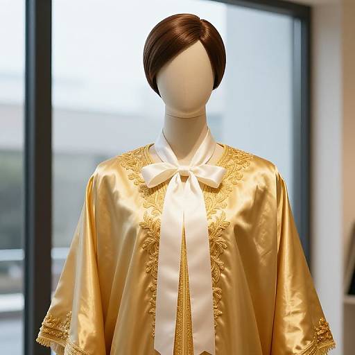 Mannequin in Gold Embroidered Robe