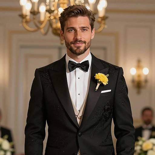 Elegant Male Wedding Evening Portrait