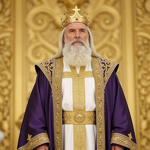 Regal Elderly Man in Ornate Robes