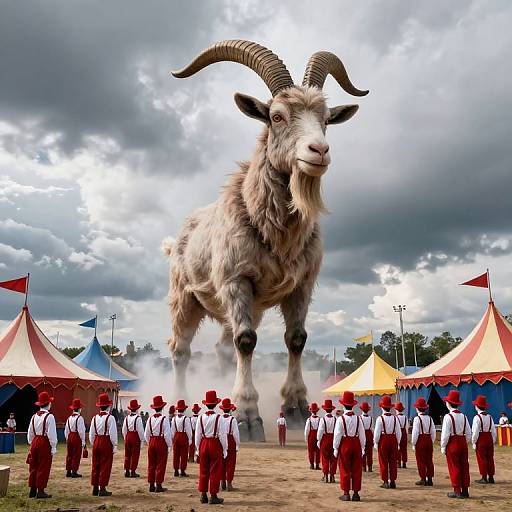 Smoky Giant Goat Over Circus