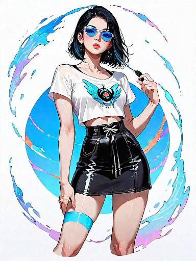 Casual Chic Girl in Mini Skirt