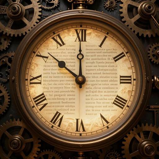 Steampunk Clock with Glowing Text