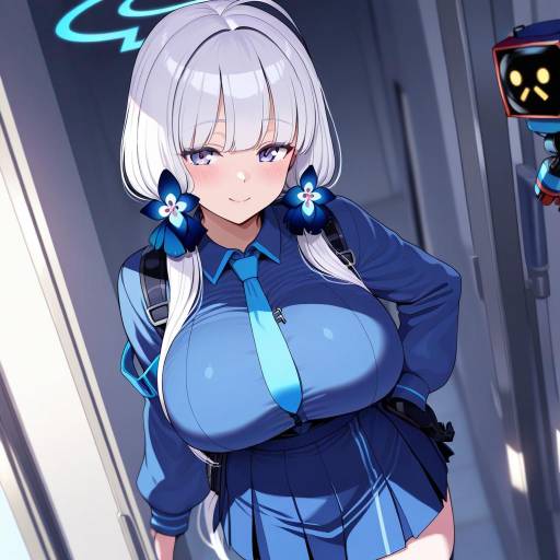 Illustration of <key> (robot) (blue archive), blue archive in the style of Miyamoto issa