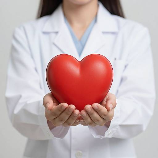 Healthcare Woman Holding Red Heart
